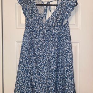 SHEIN Blue and White Midi Dress Chic and Versatile